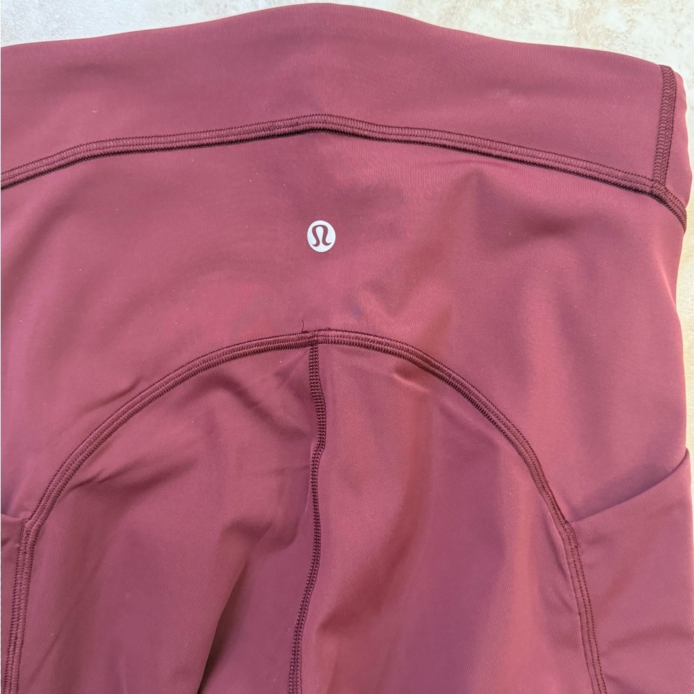 Lululemon Power Thru High Rise Burgundy Tight 28” NWT - Picture 5 of 7